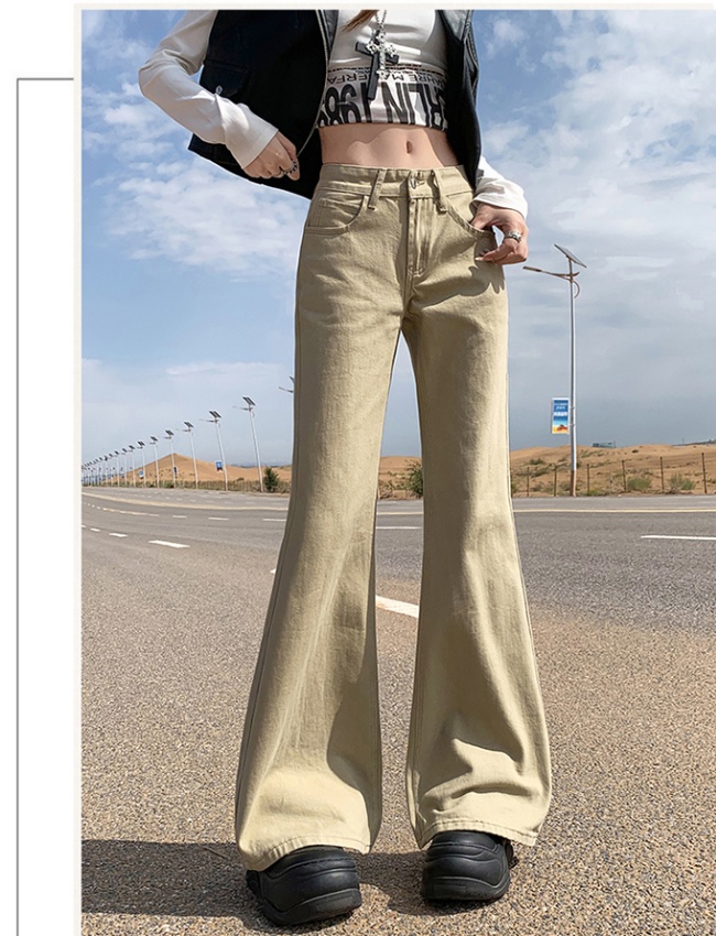 Low-waist American style long pants wide leg flare pants