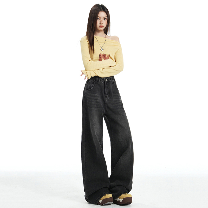 Wide leg long pants American style pants for women