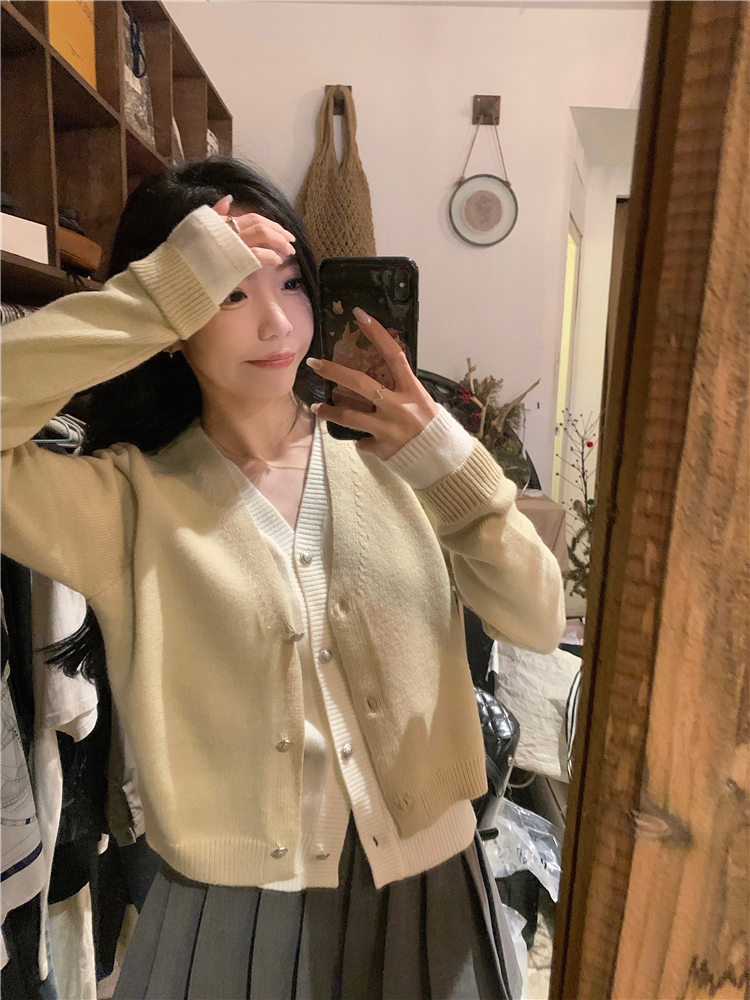 Large yard knitted tops Korean style coat for women