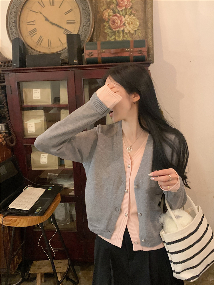 Large yard knitted tops Korean style coat for women