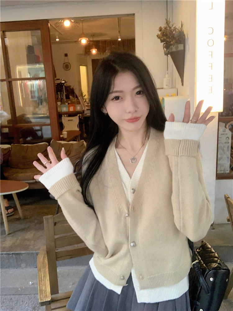 Large yard knitted tops Korean style coat for women