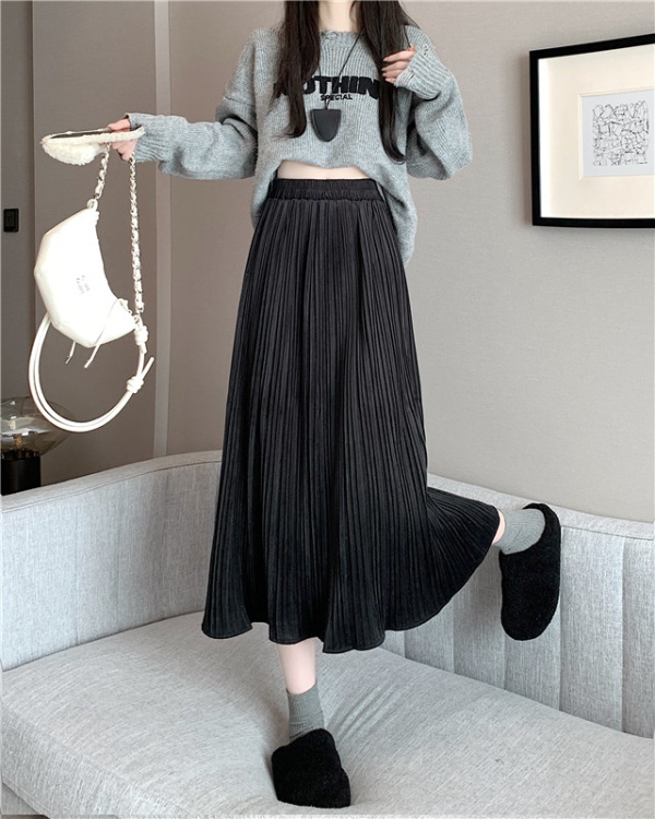 Large yard autumn and winter long dress A-line skirt