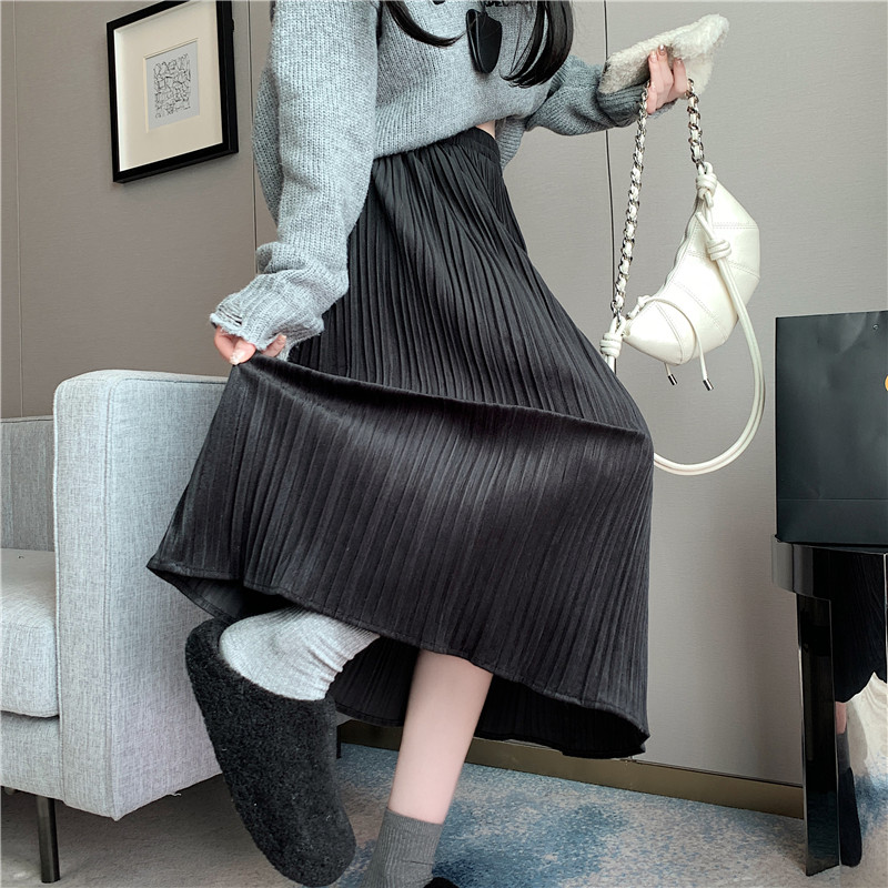 Large yard autumn and winter long dress A-line skirt