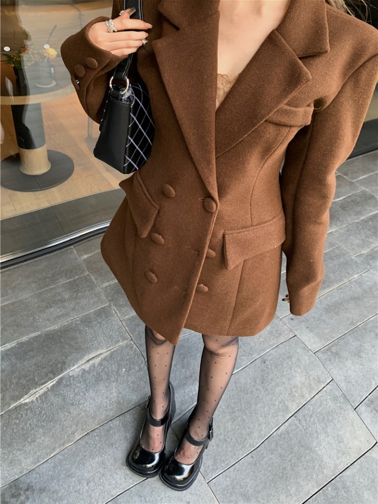 Woolen skirt plus cotton business suit for women