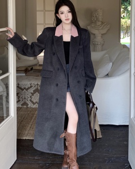 Long business suit woolen overcoat for women