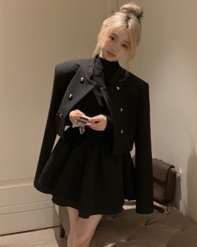 Half high collar dress jacket 2pcs set for women