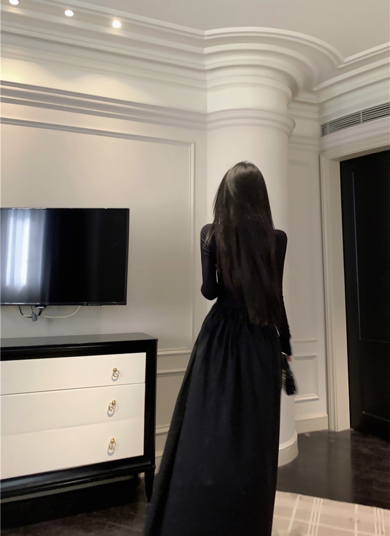 Temperament inside the ride long dress knitted dress for women