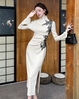 France style long dress autumn shawl for women