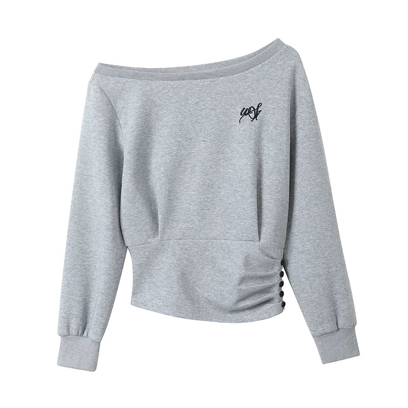 Sloping shoulder casual pants short tops 2pcs set