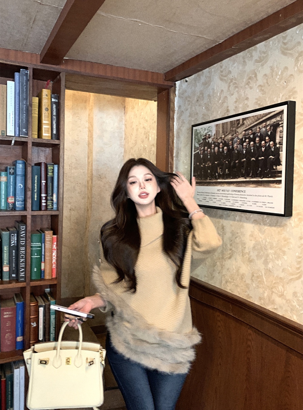 Autumn and winter irregular bat sleeve bottoming sweater