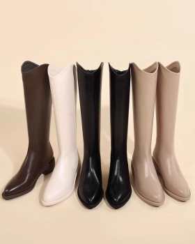 Small fellow pointed autumn and winter long tube thigh boots
