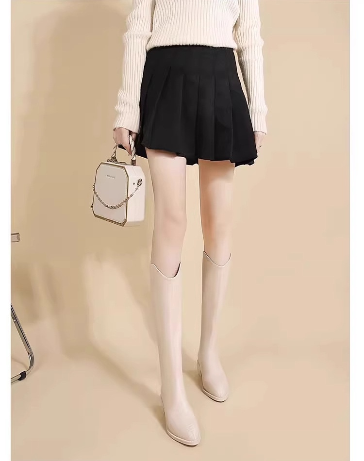 Small fellow pointed autumn and winter long tube thigh boots