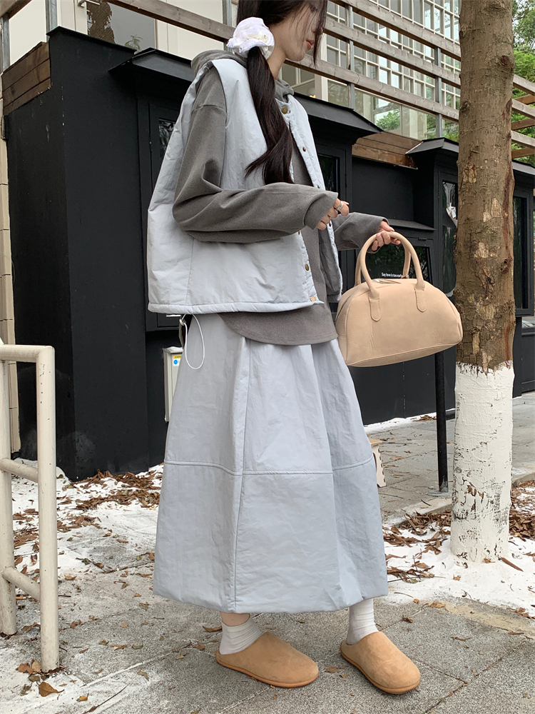 Loose long sleeve skirt round neck hoodie 3pcs set