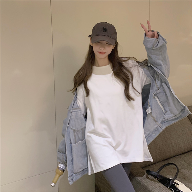 Loose large yard bottoming shirt thick T-shirt for women