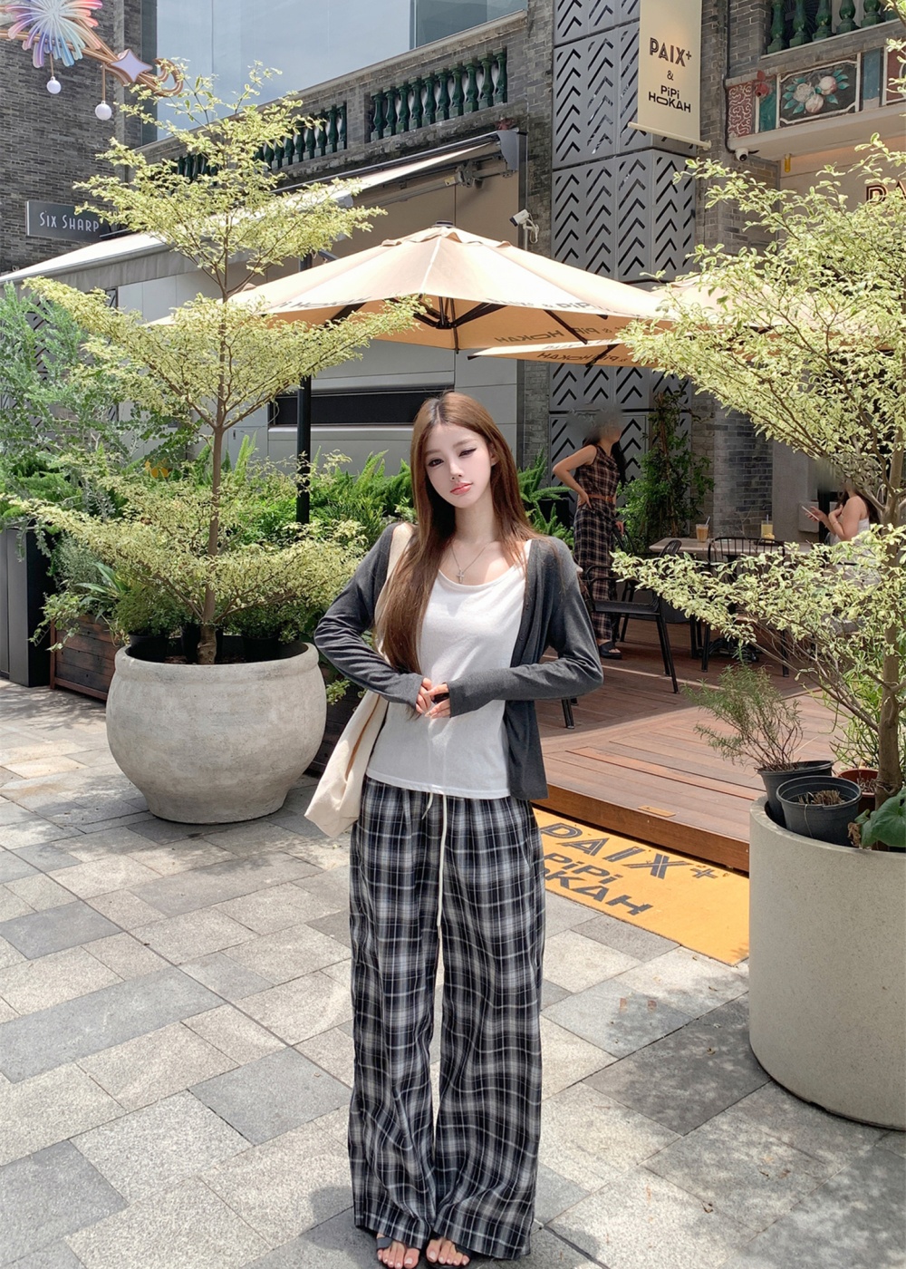 Knitted vest Korean style wide leg pants 3pcs set