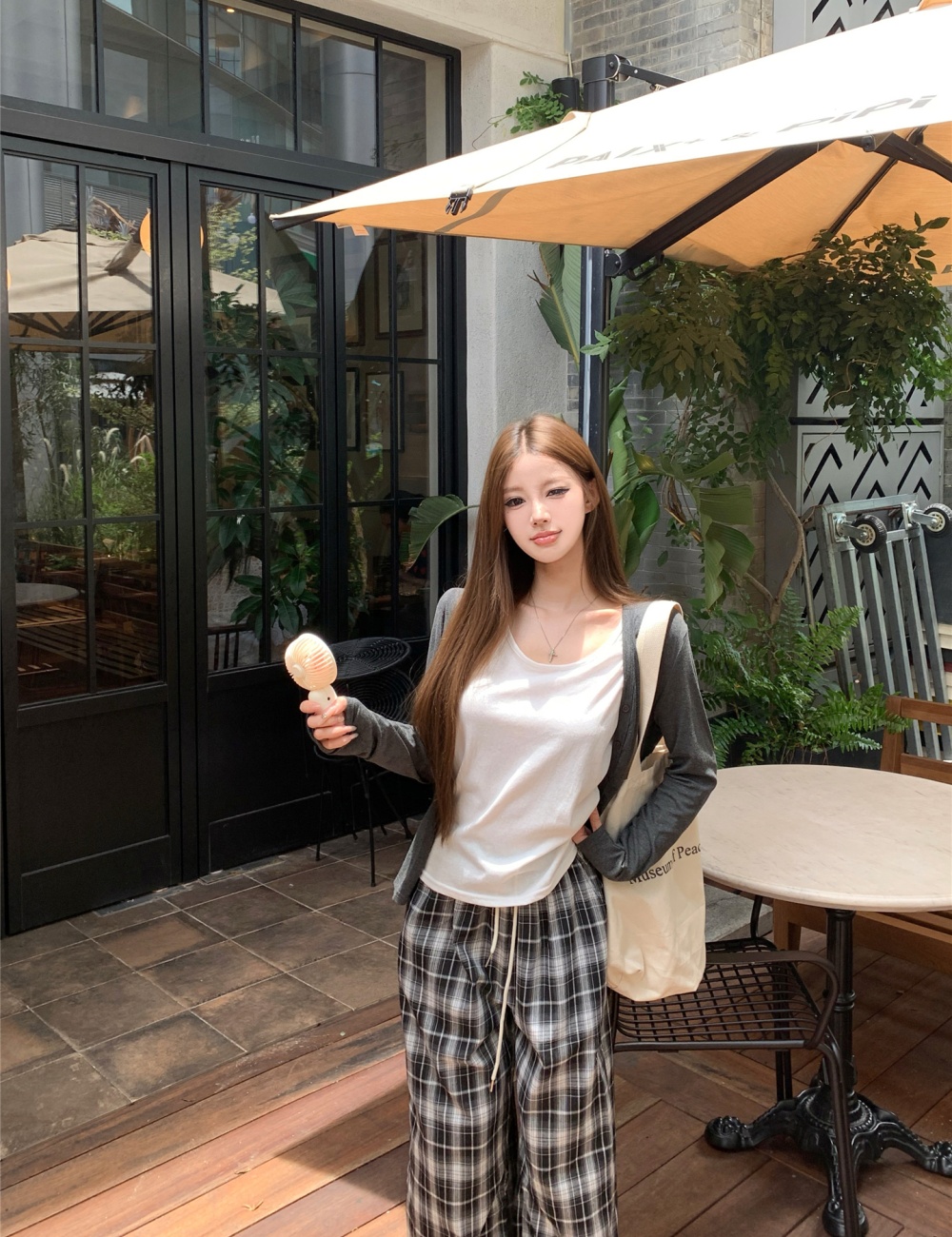 Knitted vest Korean style wide leg pants 3pcs set