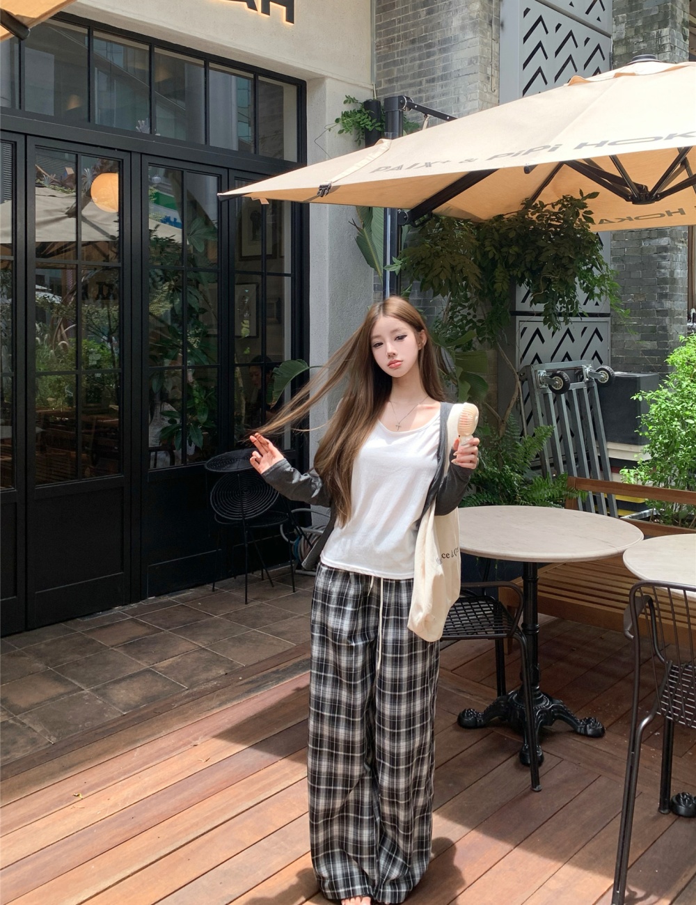 Knitted vest Korean style wide leg pants 3pcs set