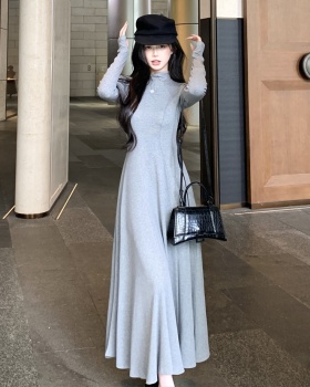 Elasticity slim long dress bottoming drape dress