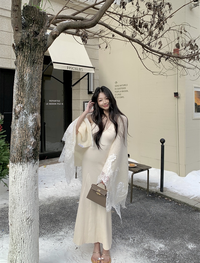 Splice shawl autumn and winter jumpsuit 2pcs set for women