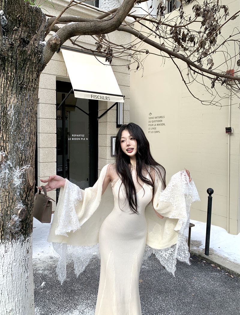 Splice shawl autumn and winter jumpsuit 2pcs set for women