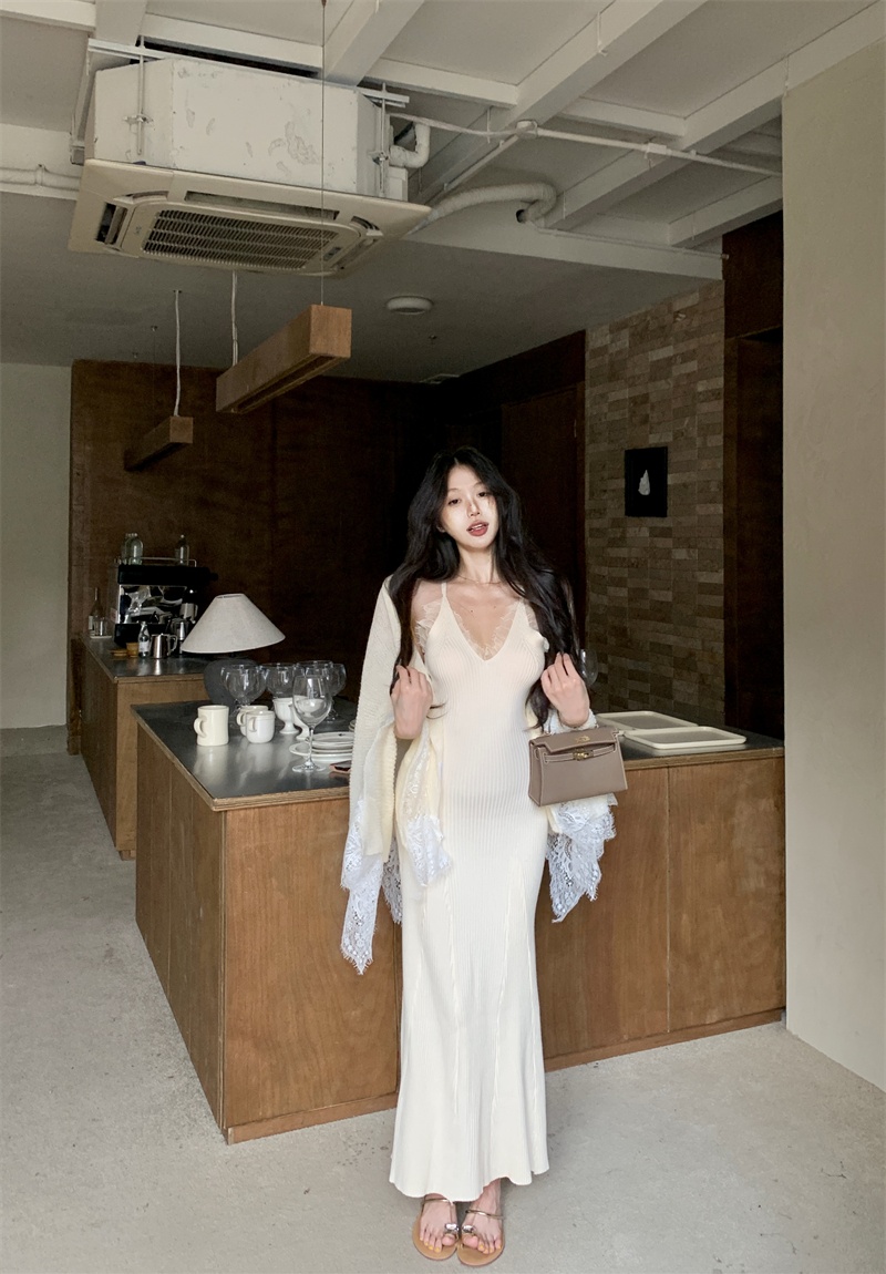 Splice shawl autumn and winter jumpsuit 2pcs set for women