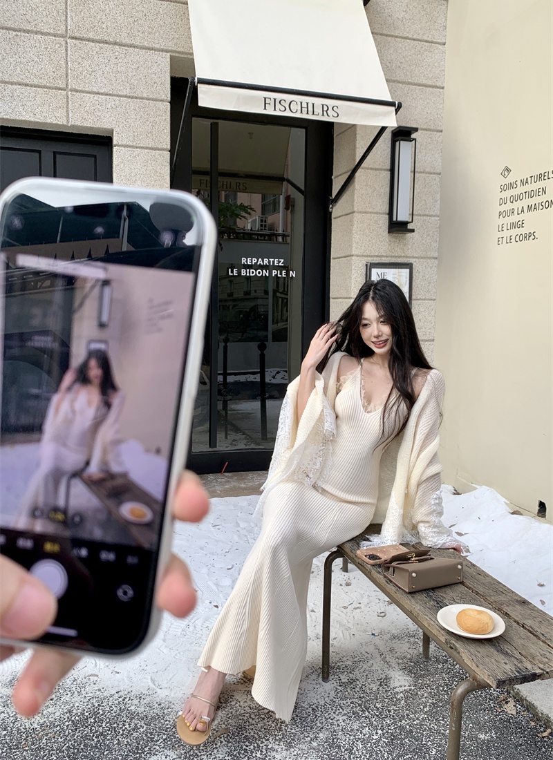 Splice shawl autumn and winter jumpsuit 2pcs set for women