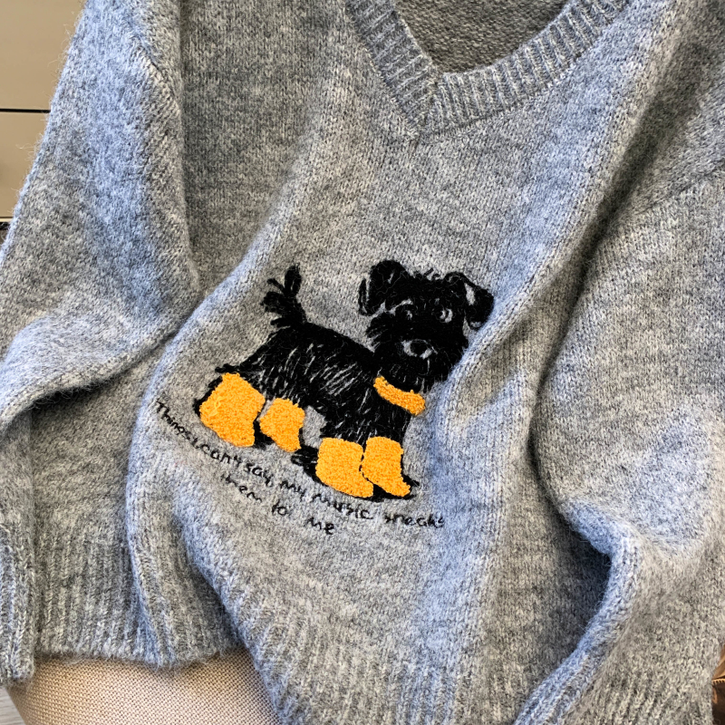 Cartoon autumn tops Korean style sweater for women