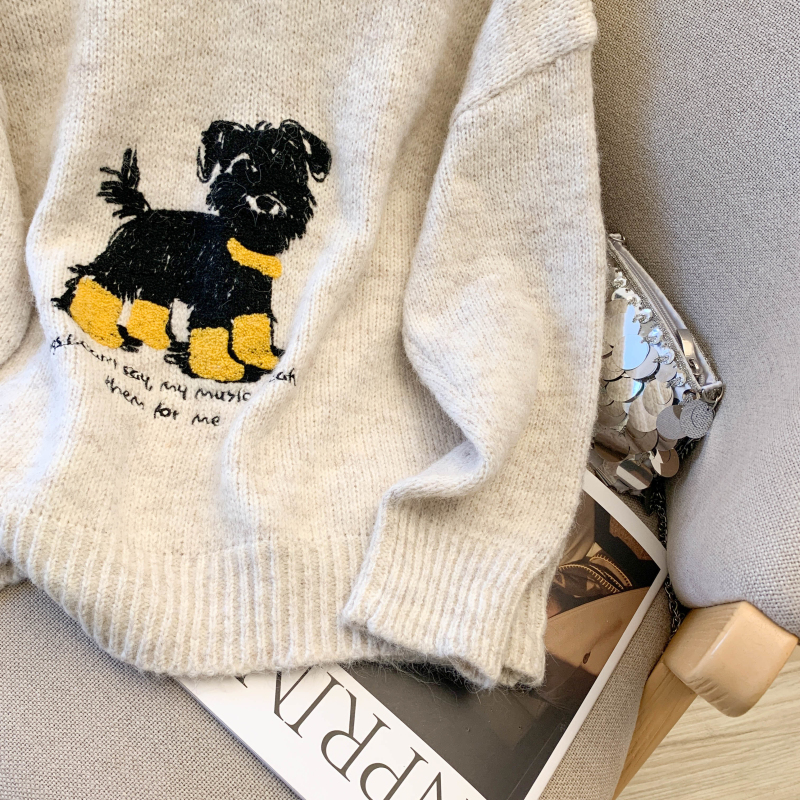 Cartoon autumn tops Korean style sweater for women