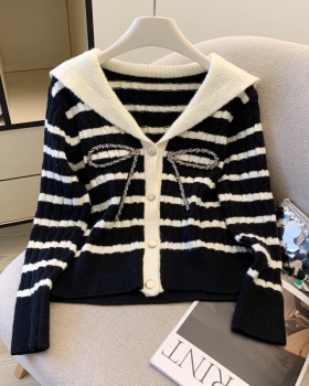 Autumn and winter knitted France style stripe tops