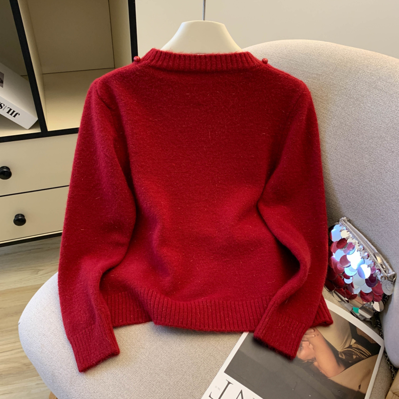 Chanelstyle bow autumn and winter sweater for women