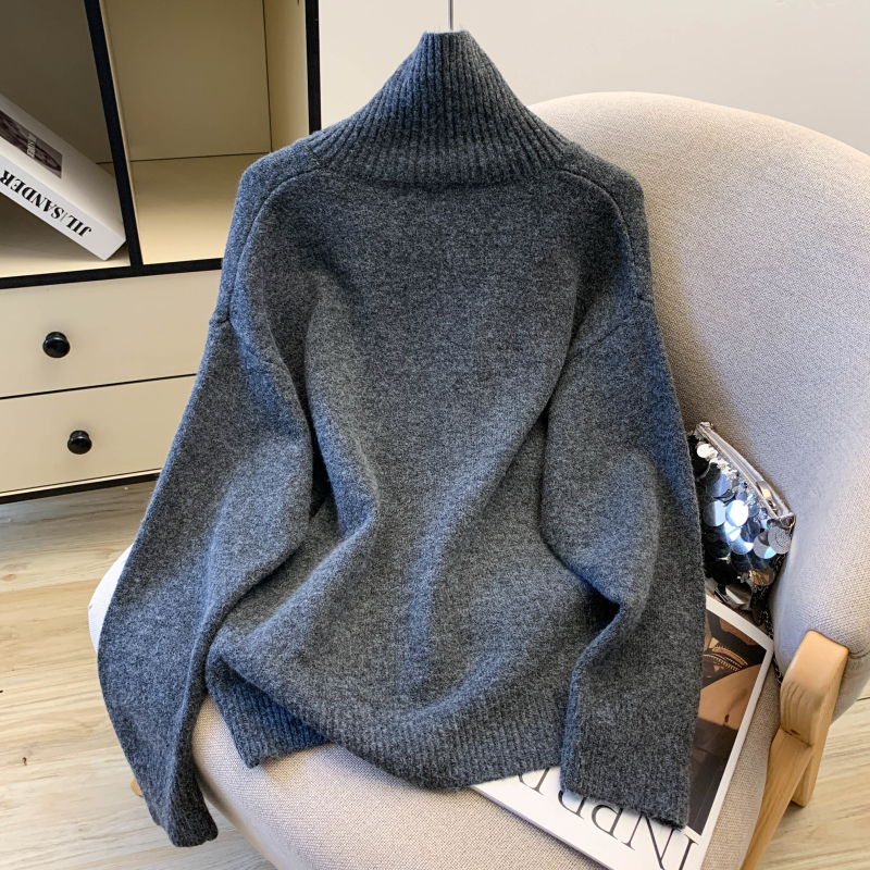 Puppy thick loose tops pullover irregular sweater for women