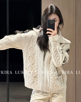 Zip lazy twist chanelstyle sweater for women