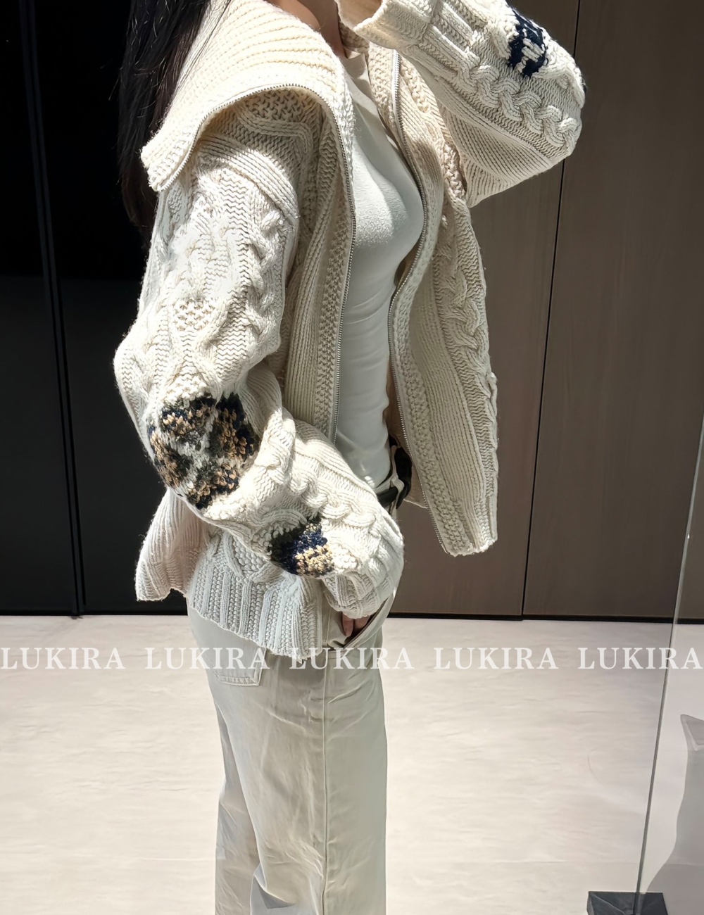 Zip lazy twist chanelstyle sweater for women