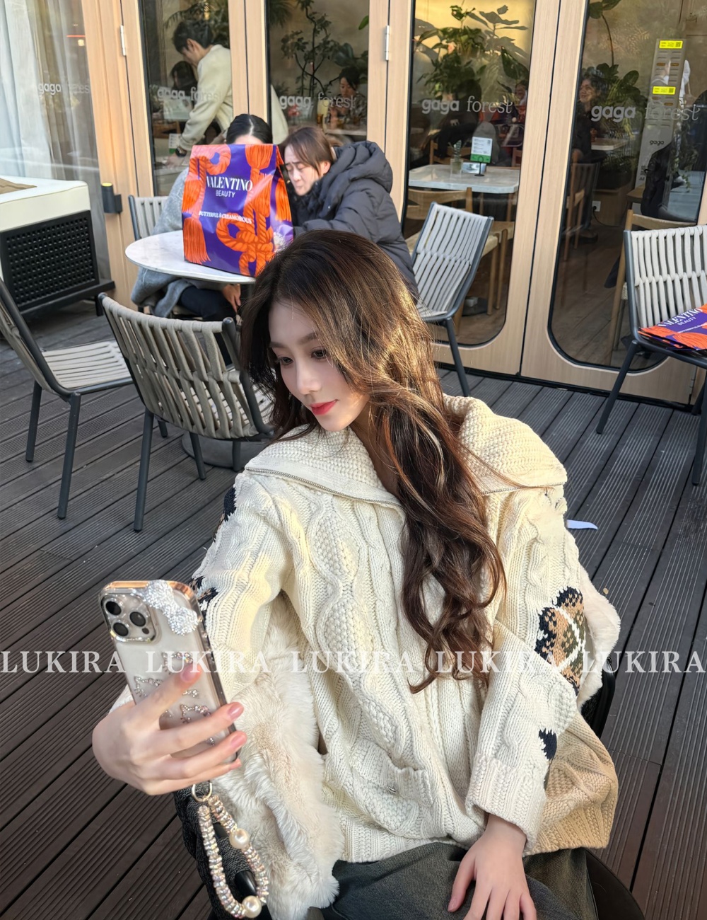 Zip lazy twist chanelstyle sweater for women