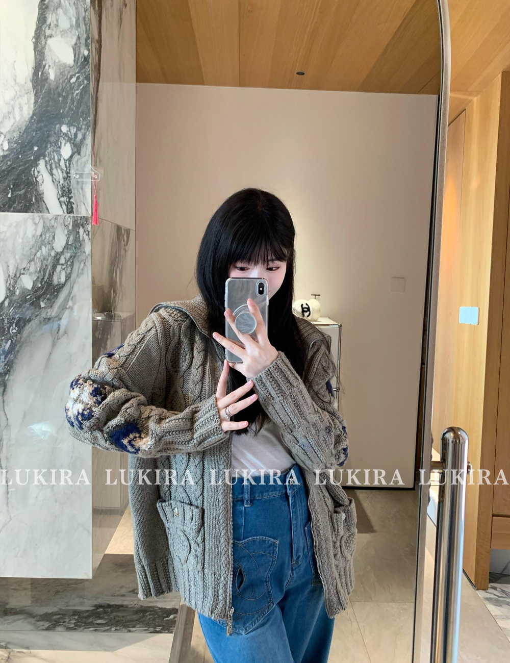 Zip lazy twist chanelstyle sweater for women