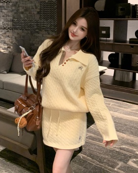 American style sweater college style skirt 2pcs set