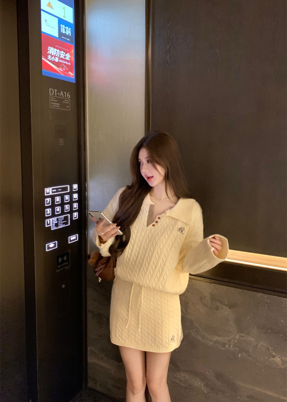 American style sweater college style skirt 2pcs set