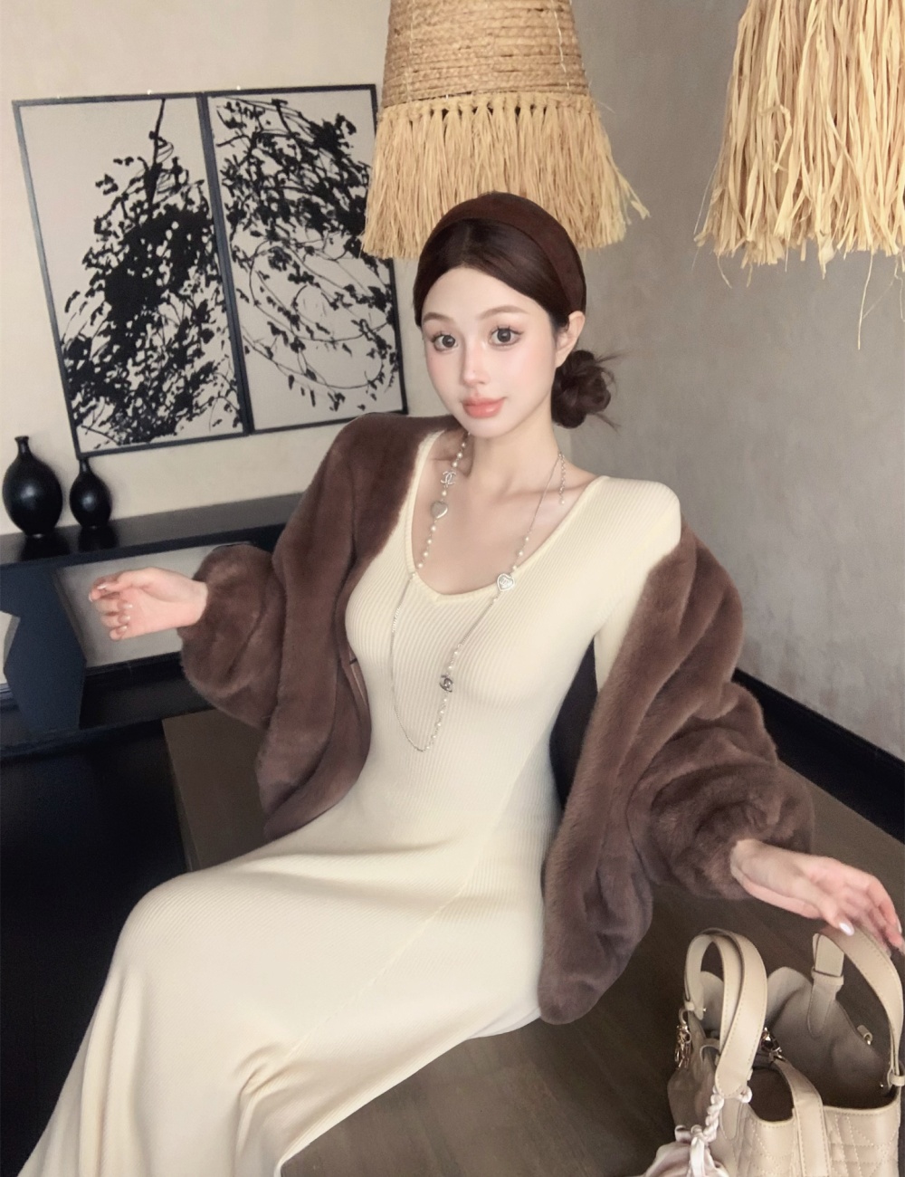 Autumn and winter temperament fur coat thermal coat for women