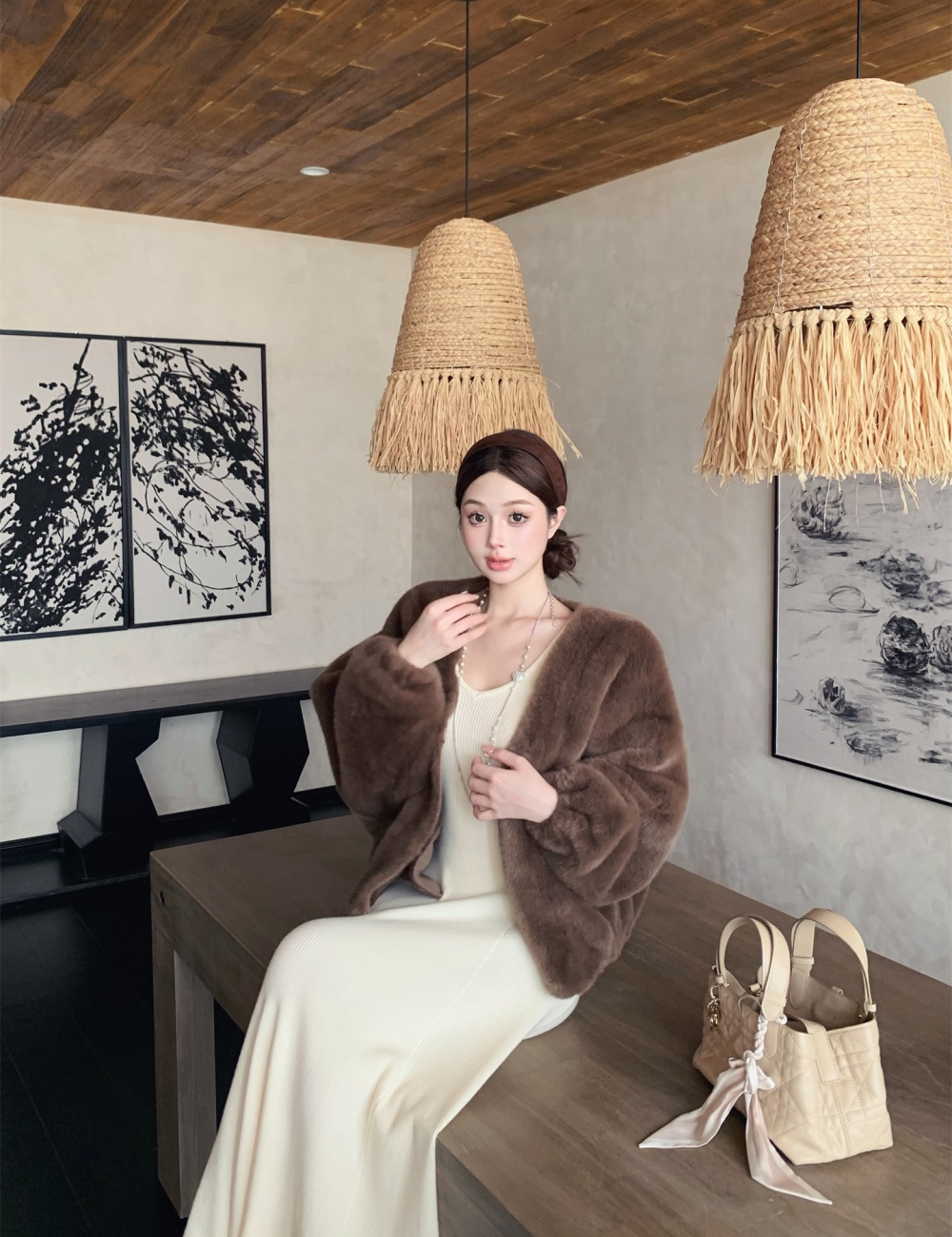 Autumn and winter temperament fur coat thermal coat for women