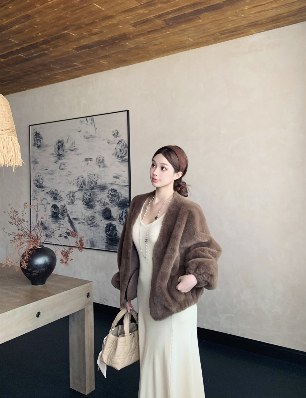 Autumn and winter temperament fur coat thermal coat for women