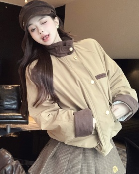 Lapel autumn and winter coat plus velvet short jacket