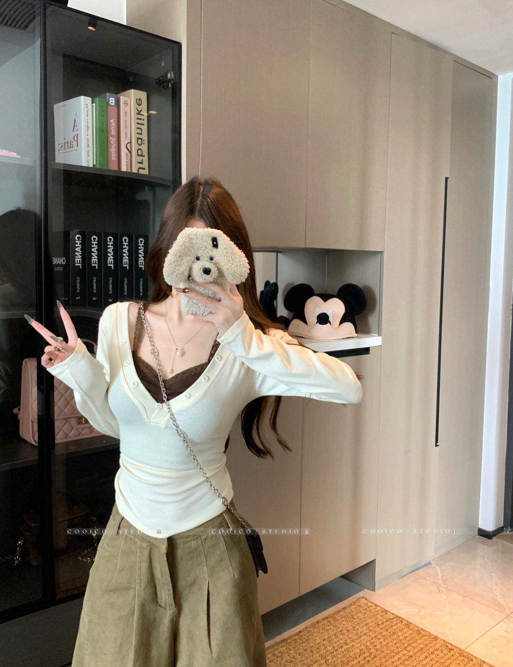 Large yard autumn lace T-shirt enticement slim splice tops