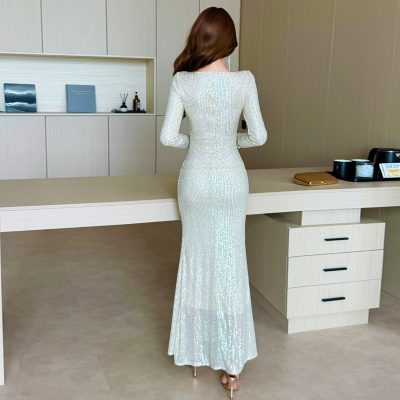 Banquet temperament dress sexy sequins evening dress