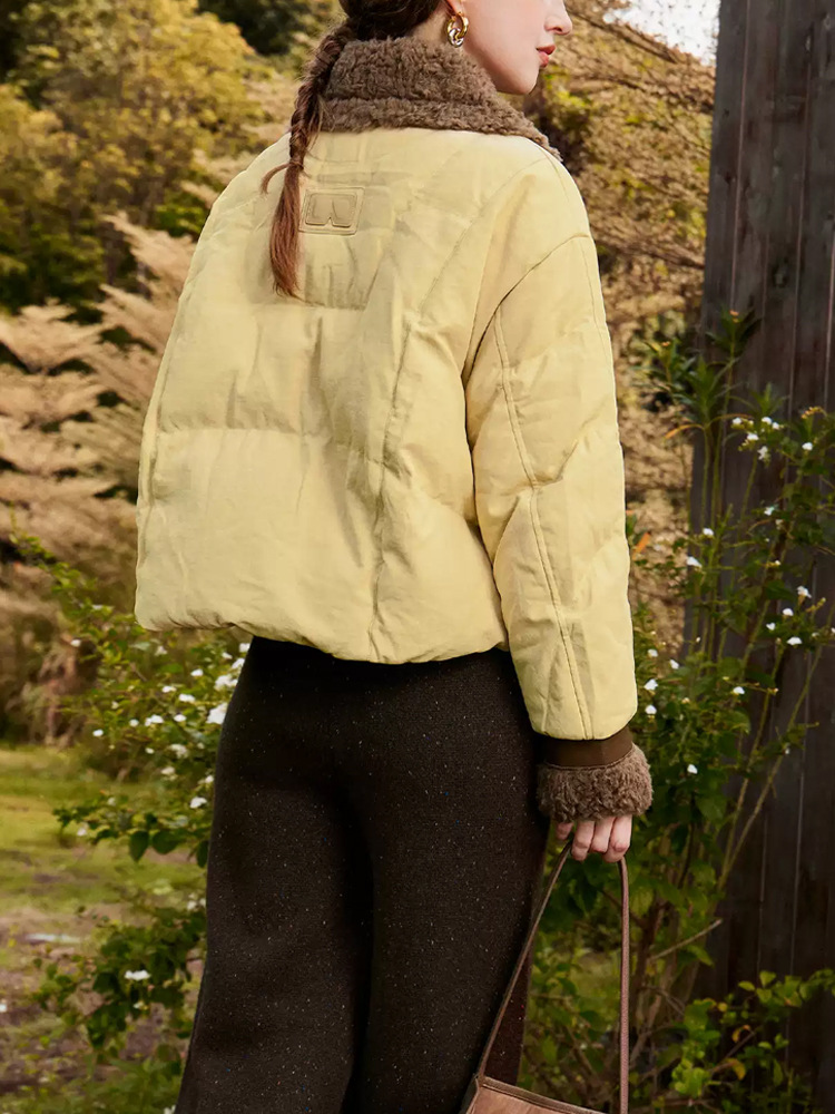 Down stitching collar winter coat short Casual down coat