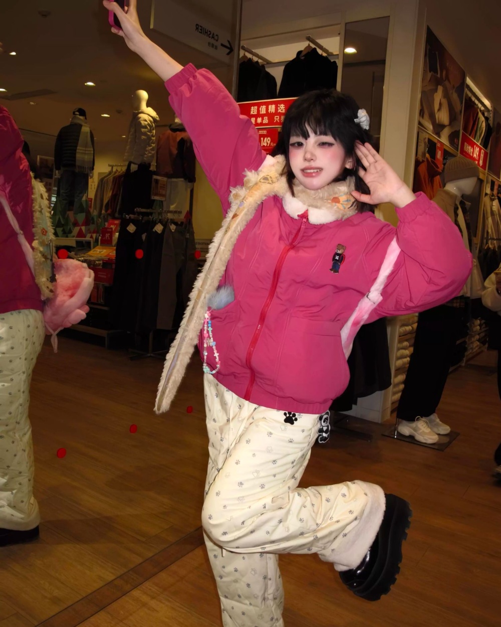 Cubs lovely coat all-match thermal cotton coat for women