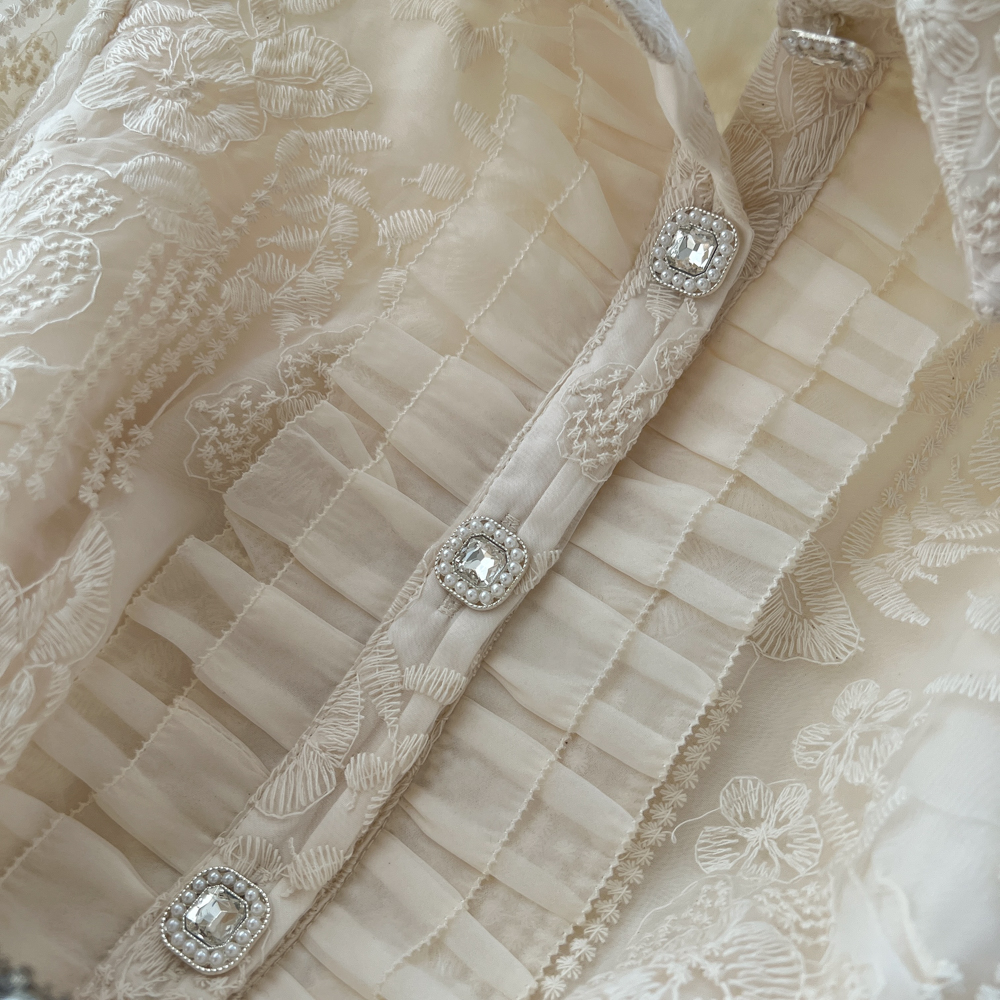 Pinched waist temperament shirt gauze bandage skirt for women