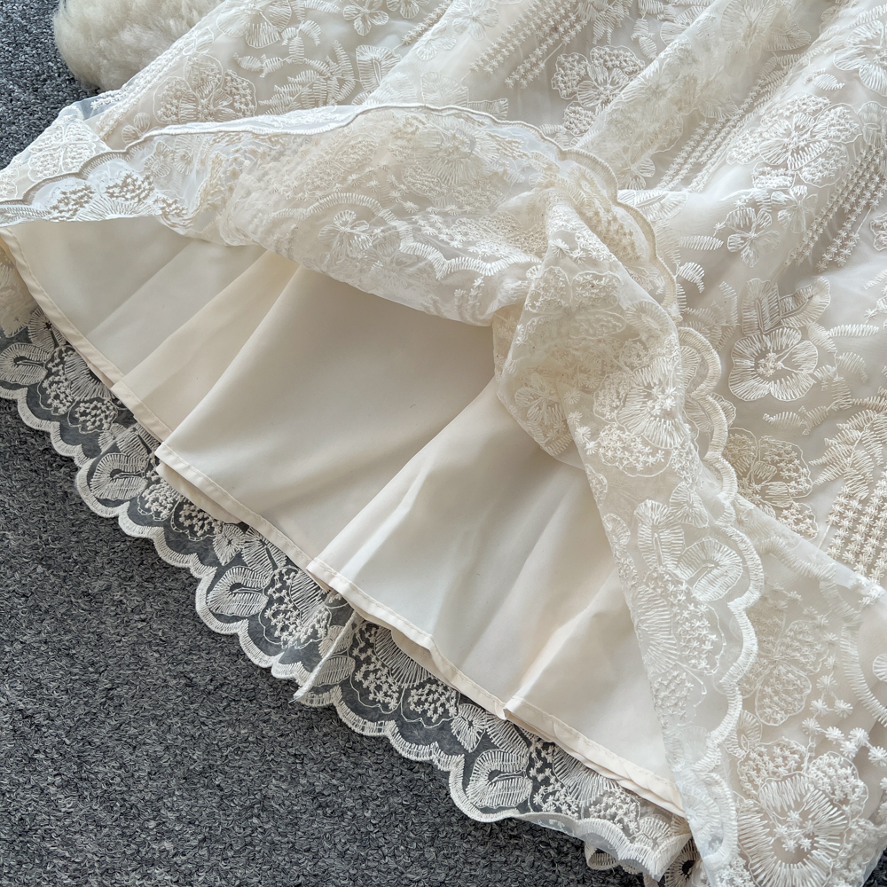 Pinched waist temperament shirt gauze bandage skirt for women