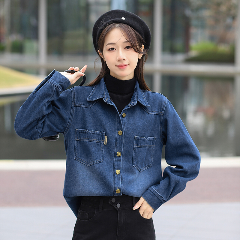 Denim show young loose autumn and winter Korean style tops