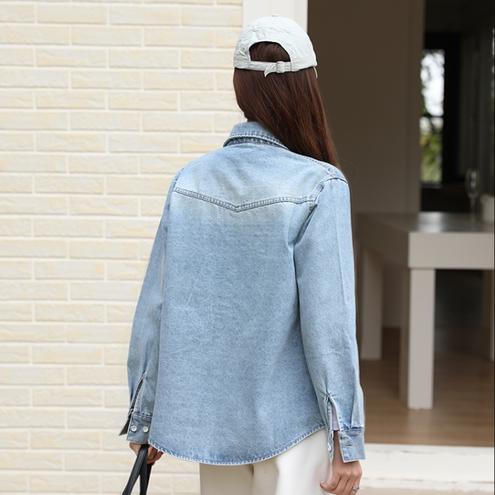 Long sleeve coat retro shirt for women