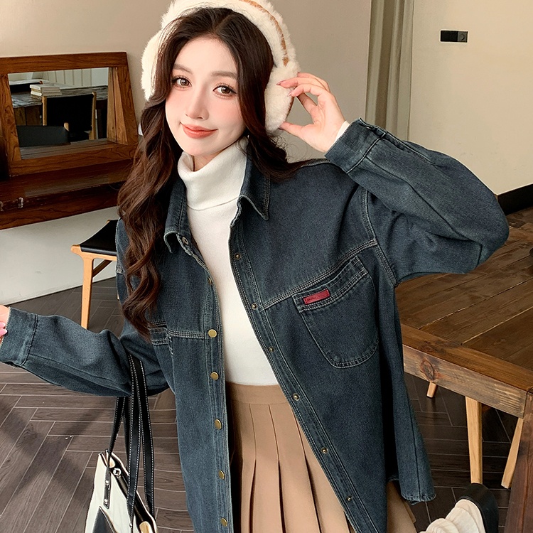 Temperament retro shirt Korean style coat for women